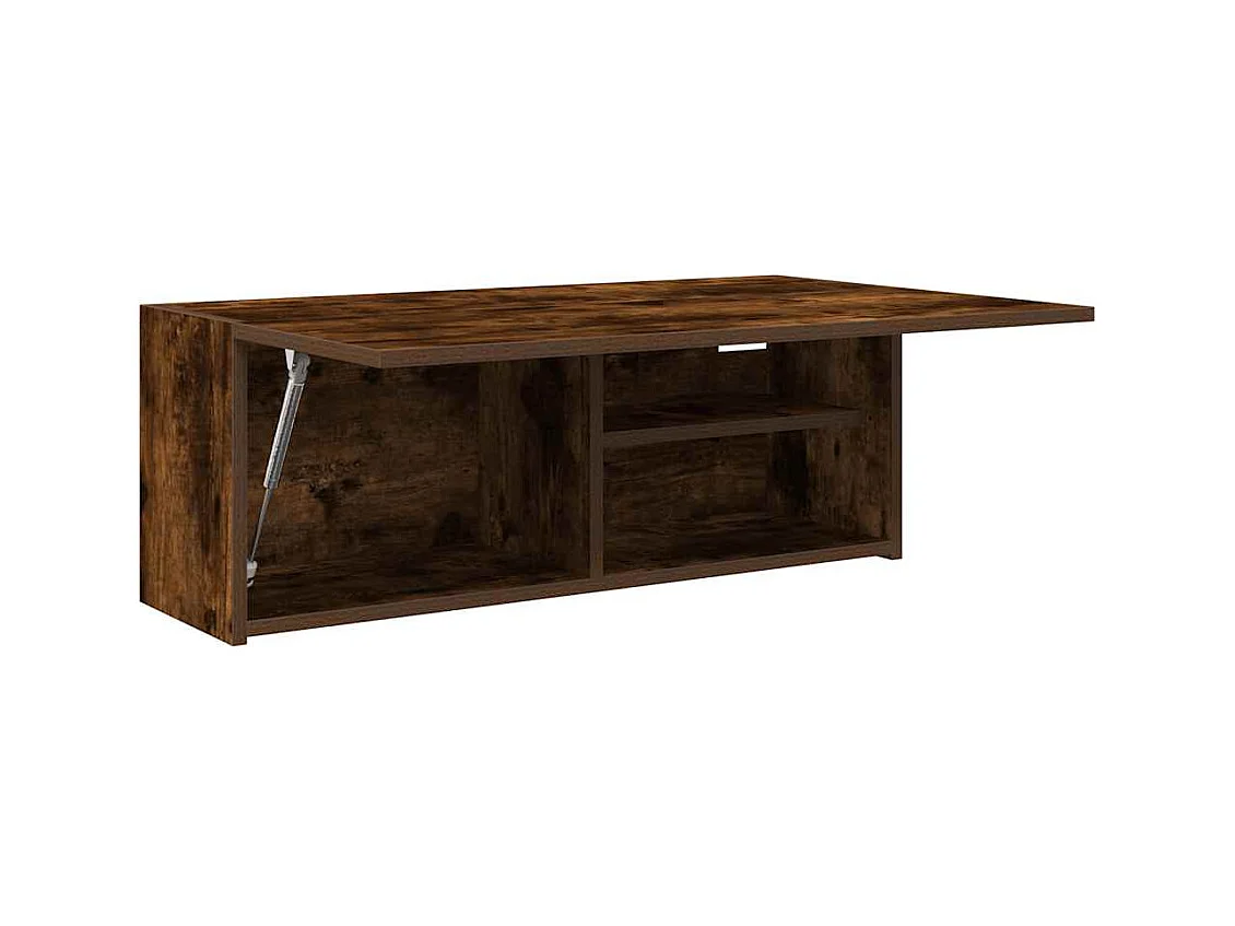 Badezimmer-Hängeschrank aus geräucherter Eiche 80x25x30 cm Holzwerkstoff