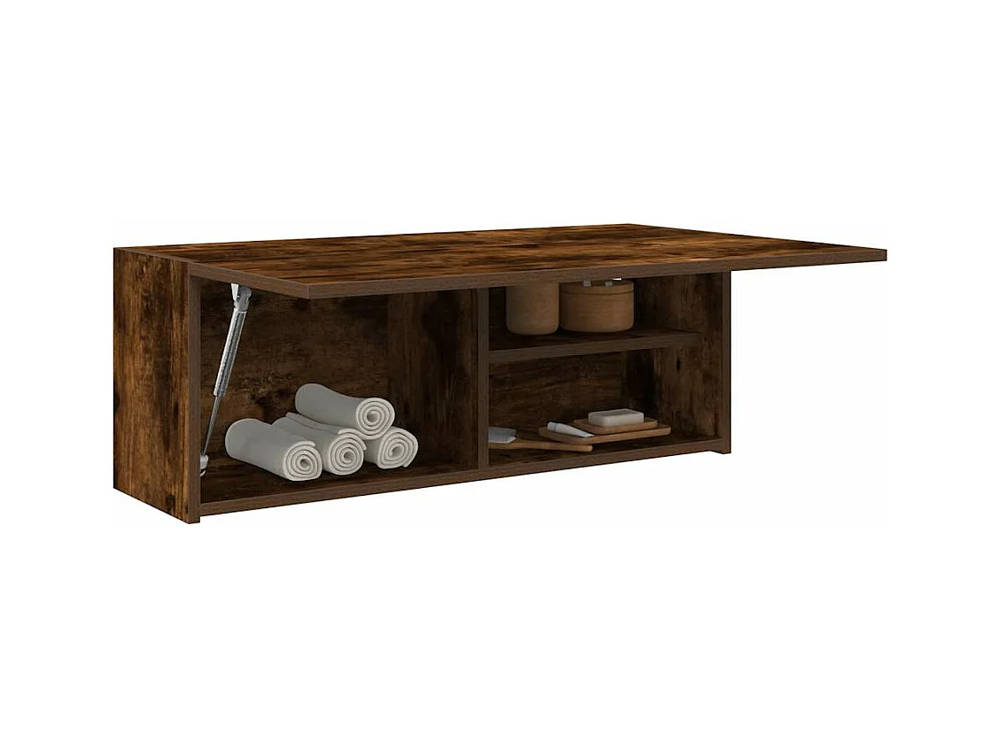 Armoire murale de bain chêne fumé 80x25x30 cm bois d'ingénierie