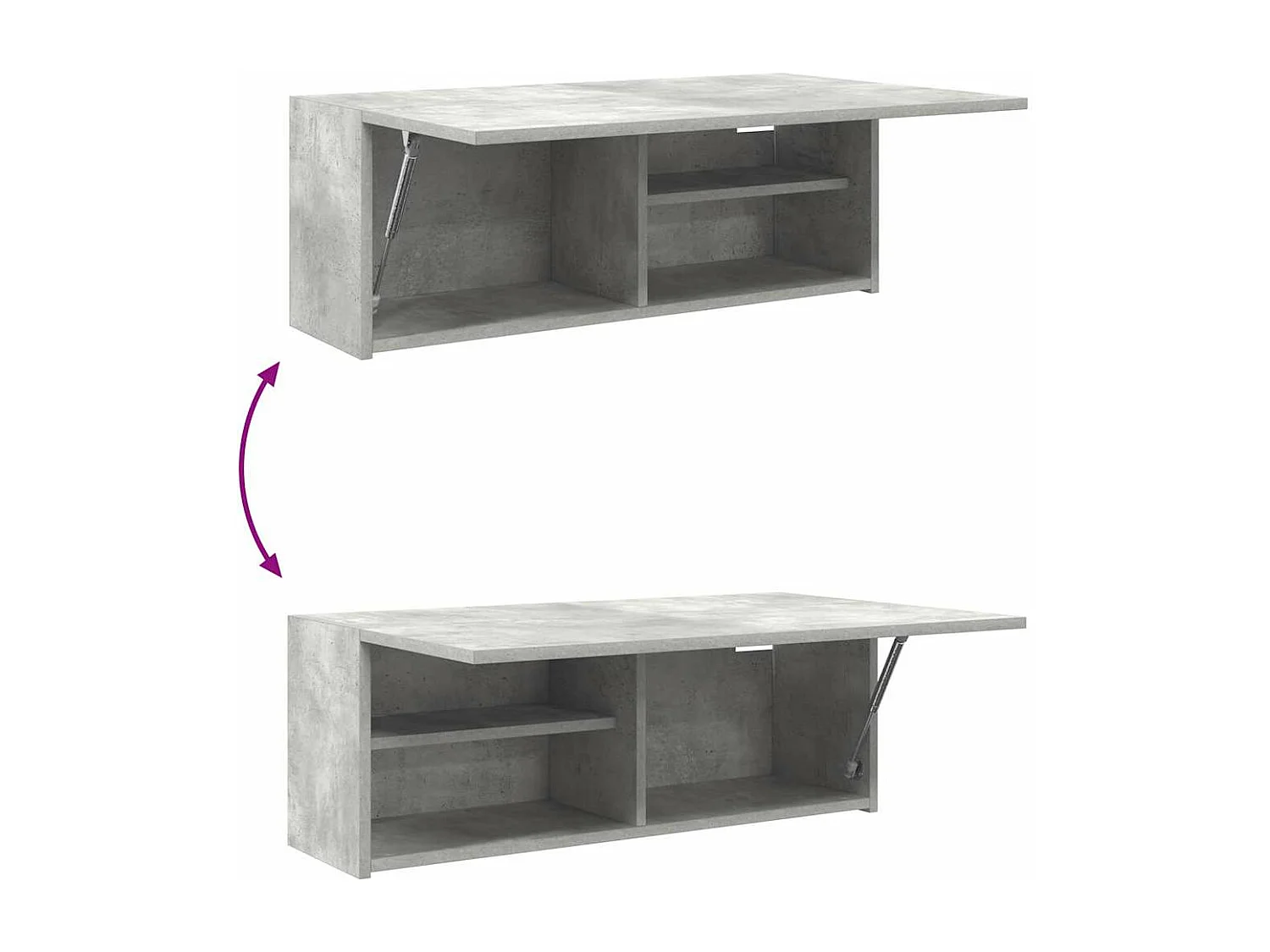 Armoire murale de bain gris béton 80x25x30 cm bois d'ingénierie