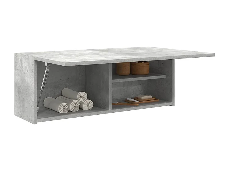 Armoire murale de bain gris béton 80x25x30 cm bois d'ingénierie