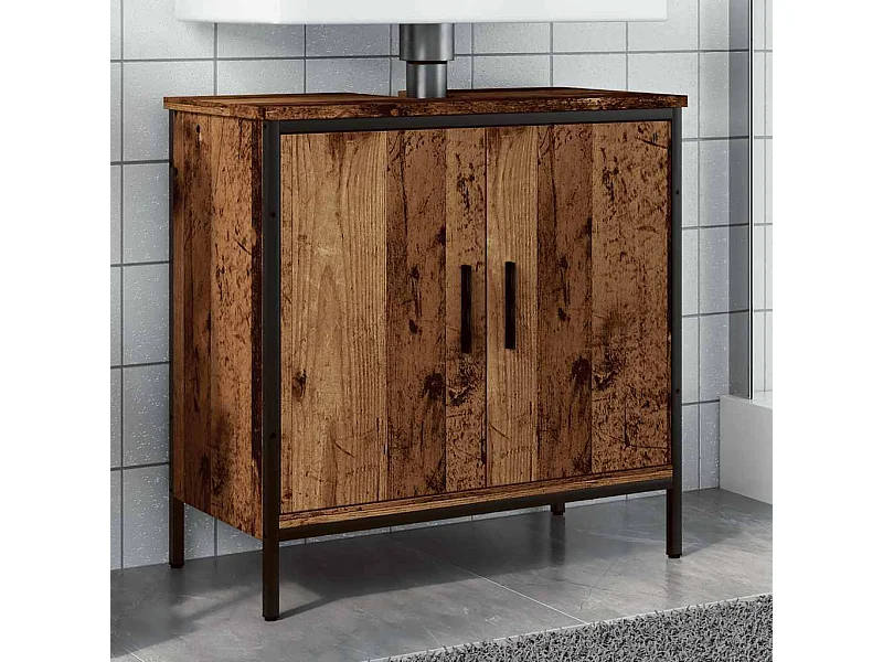 Mobile lavabo in legno antico 60x30x60 cm in legno ingegnerizzato
