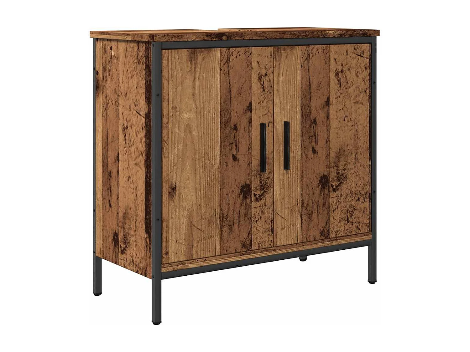 Armoire lavabo vieux bois 60x30x60 cm bois d'ingénierie