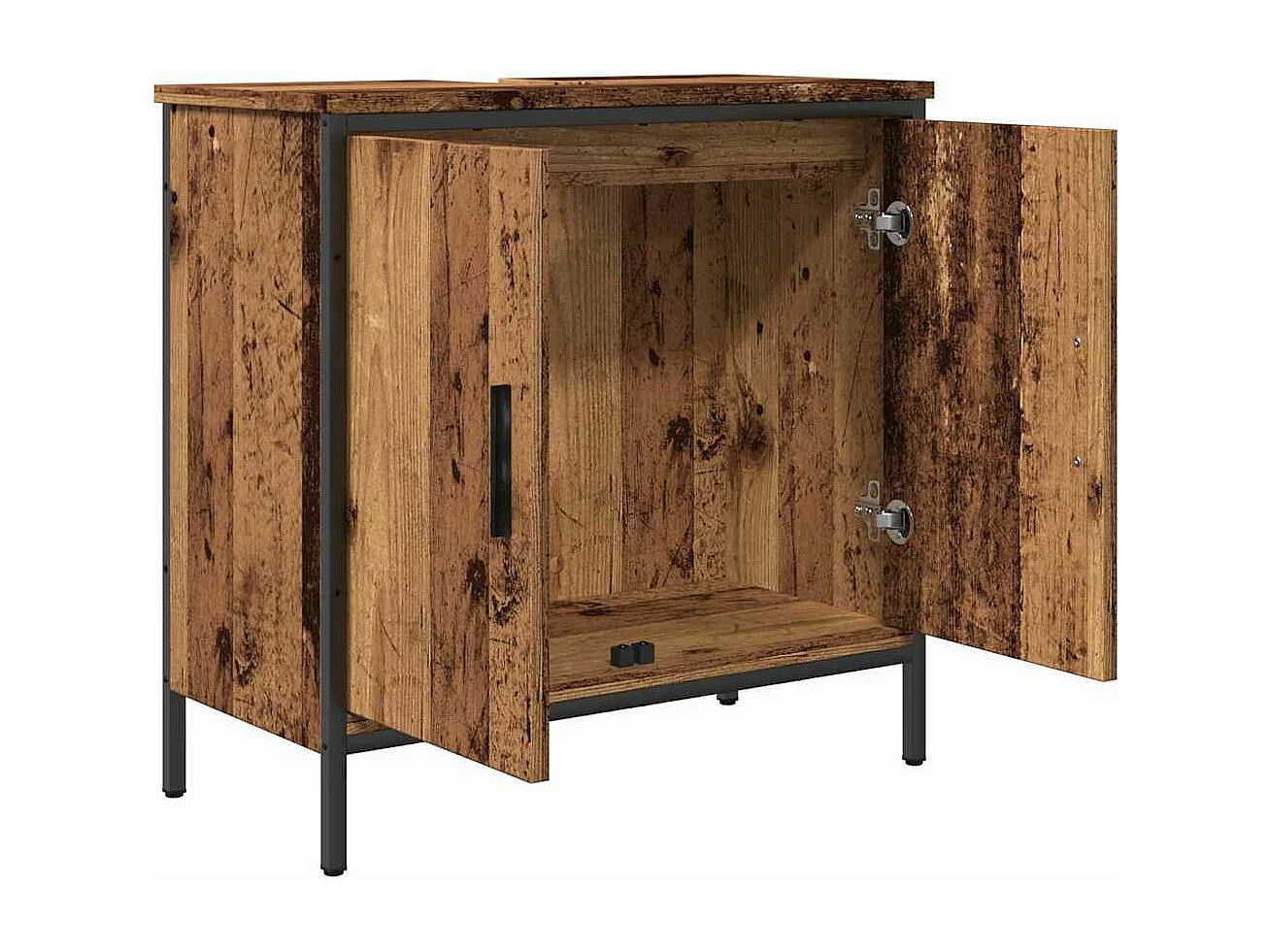 Armoire lavabo vieux bois 60x30x60 cm bois d'ingénierie