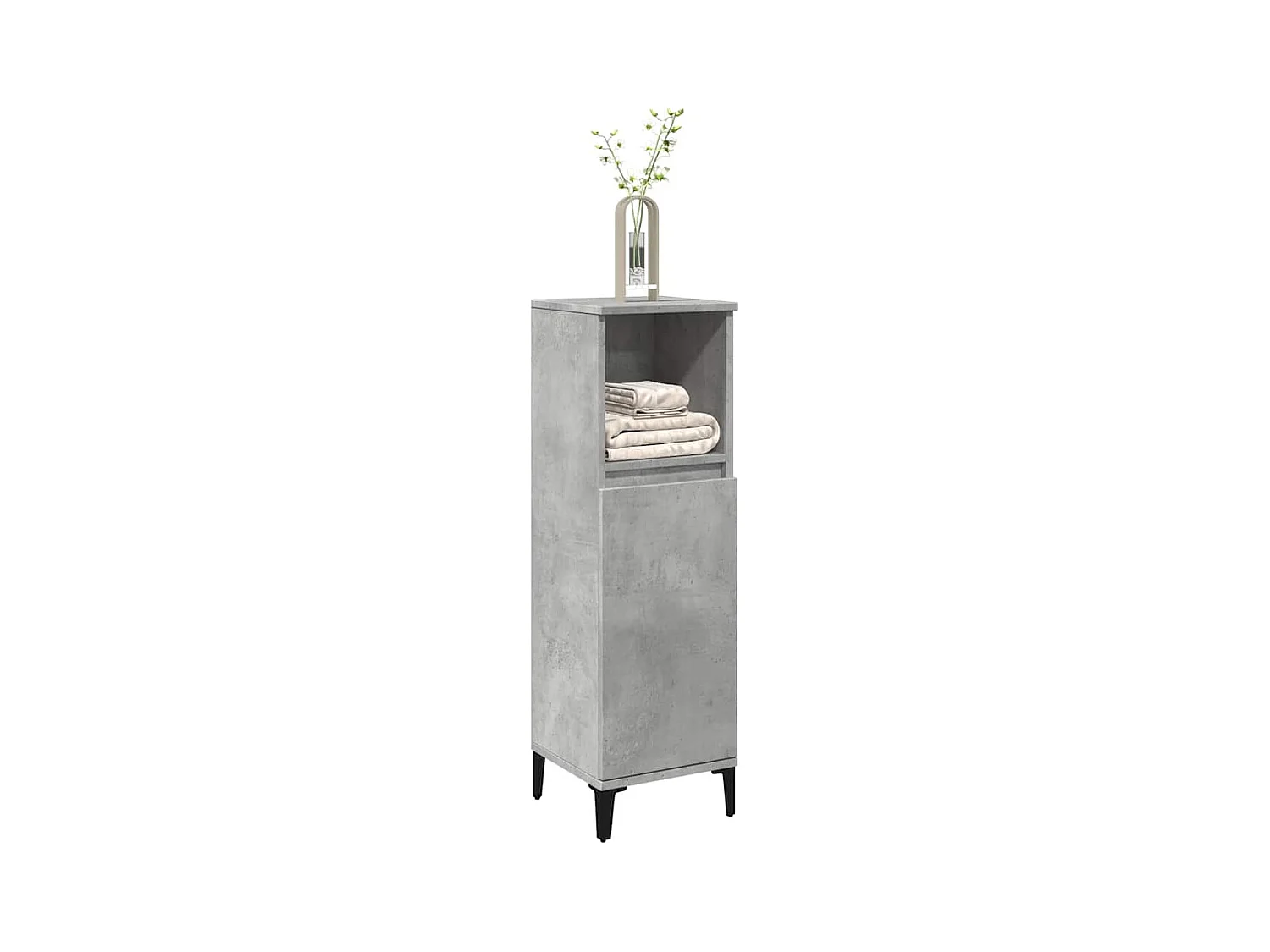 Armoire de salle de bain gris béton 30x30x100 cm