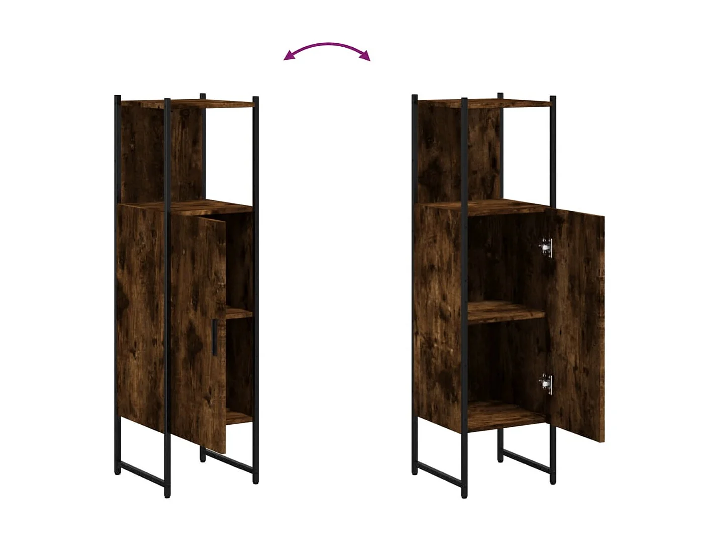 Armoire de salle de bain chêne fumé 33x33x120,5 cm