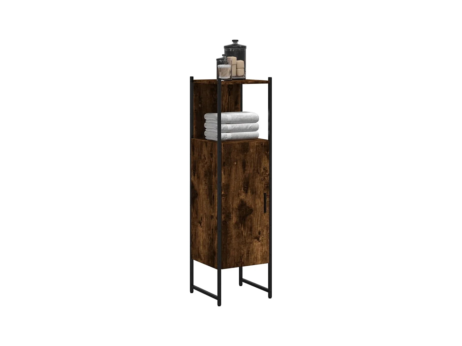Armoire de salle de bain chêne fumé 33x33x120,5 cm