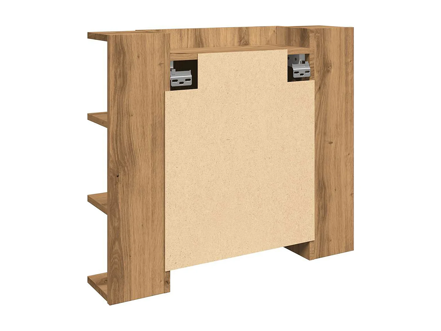 Mobiletto a specchio con LED in rovere artigianale 70x16,5x60 cm