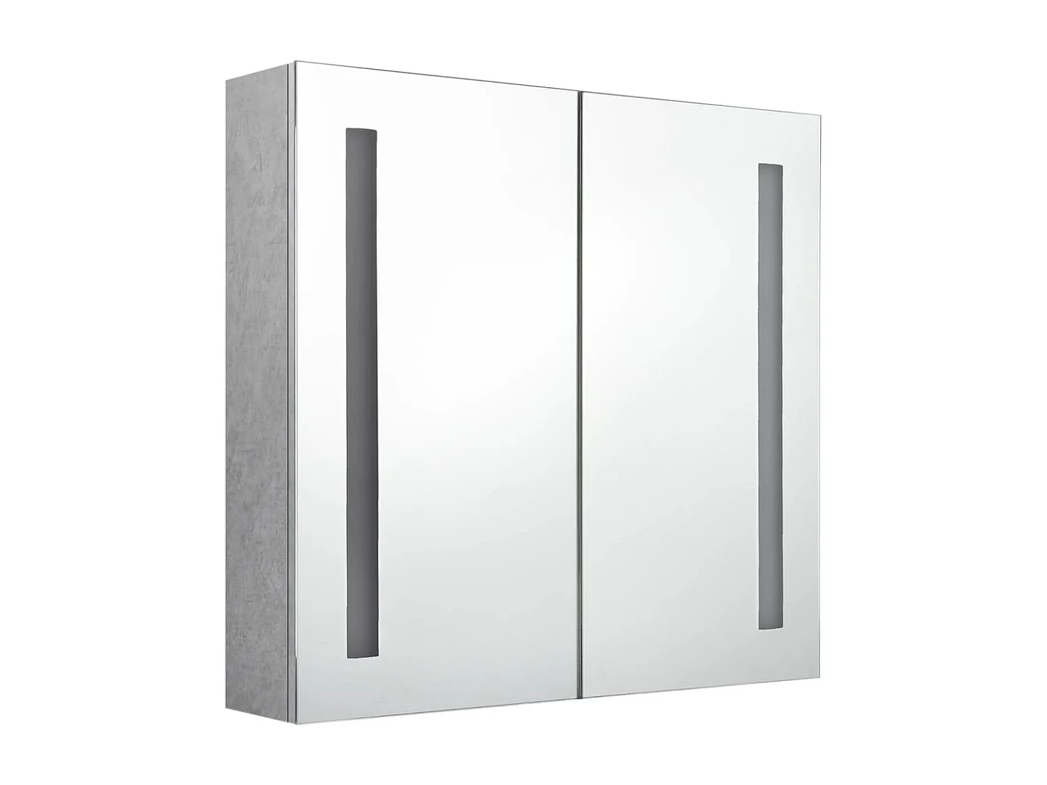 Armoire de salle de bain à miroir LED Gris béton 62x14x60 cm