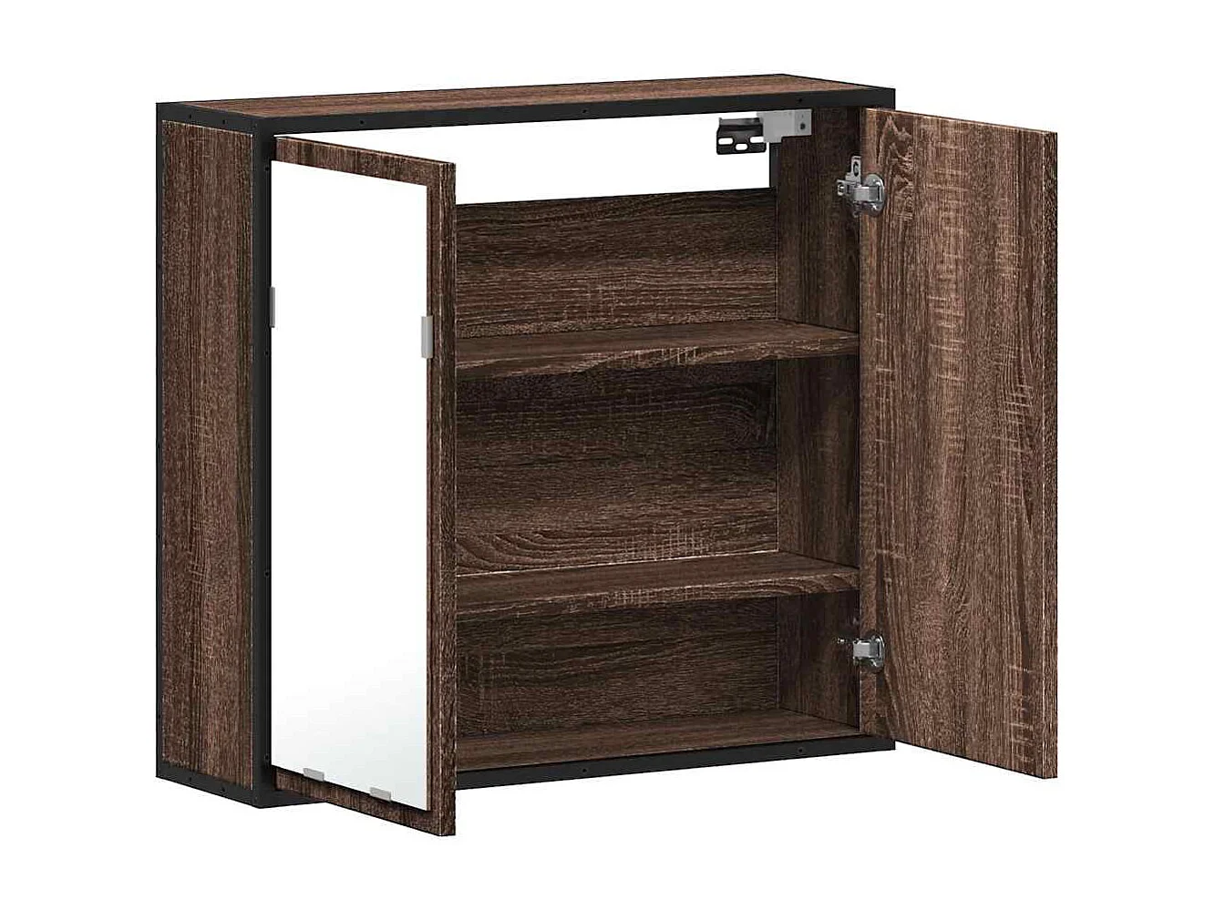 Armoire à miroir de salle de bain chêne marron bois ingénierie