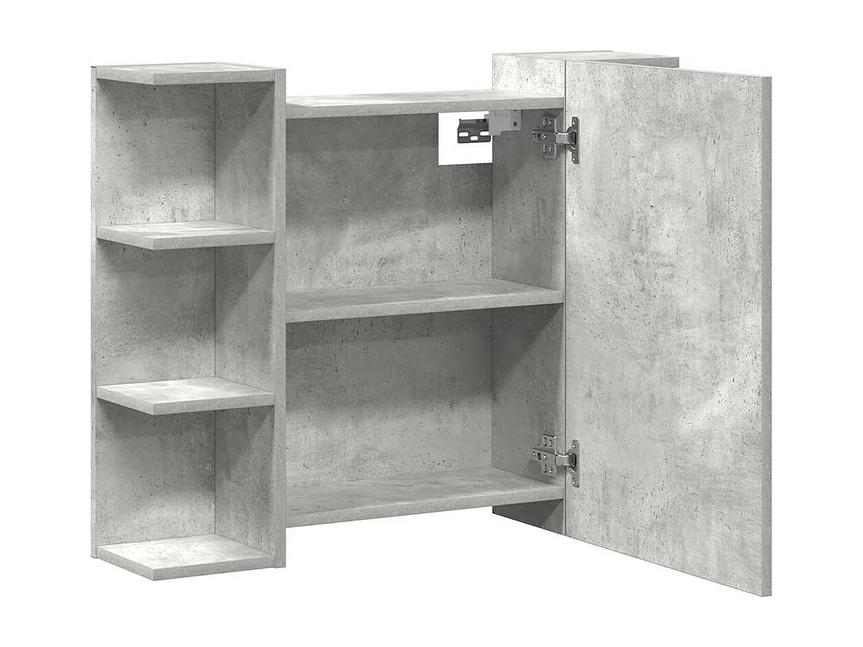 Armoire à miroir de bain Gris béton 80x20,5x64 cm Aggloméré
