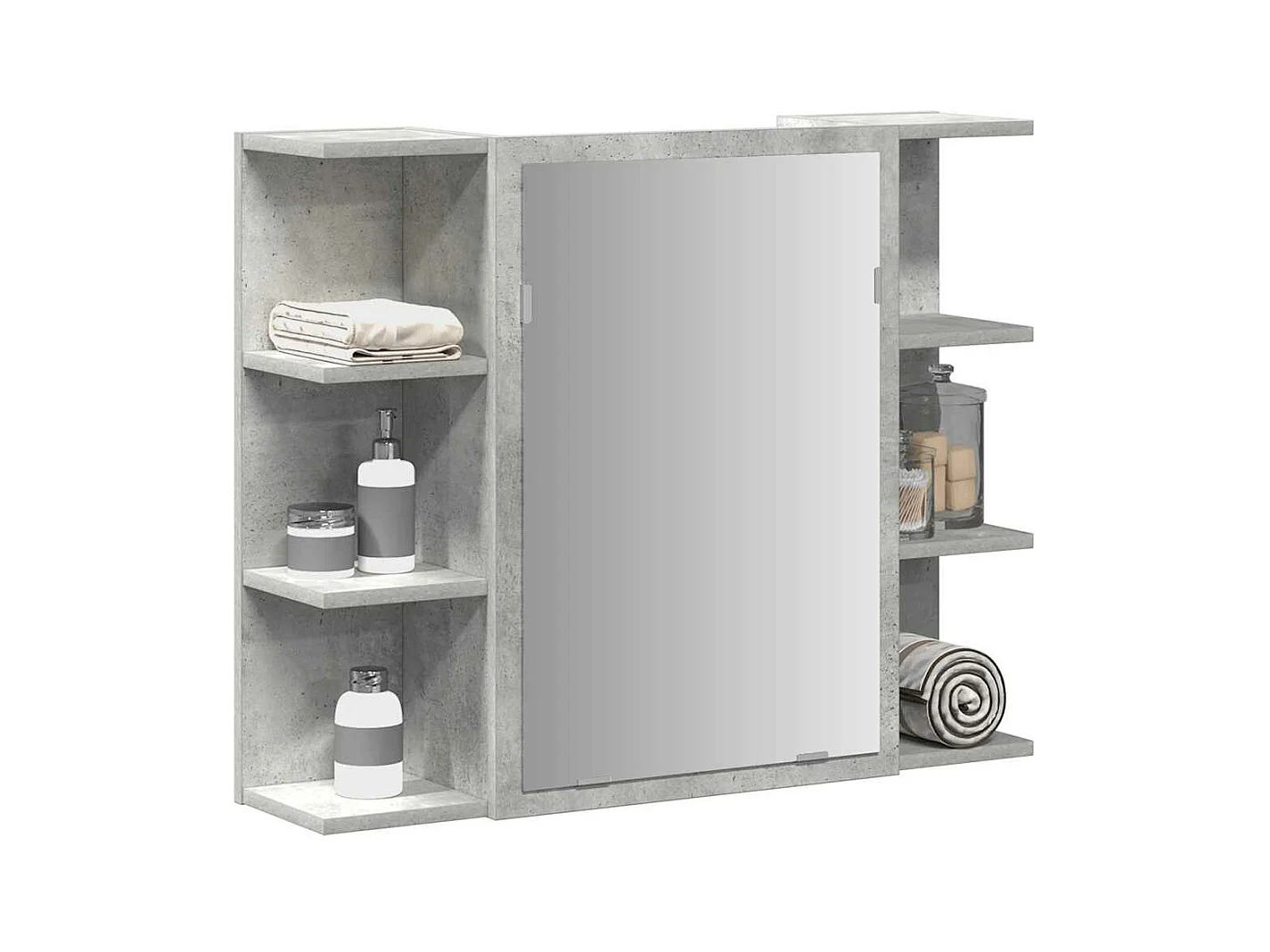Mueble de baño con espejo de color gris hormigón 80x20,5x64 cm Tablero aglomerado
