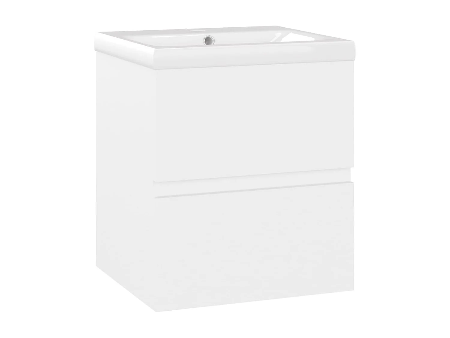 Armoire d'évier avec lavabo intégré Blanc Aggloméré