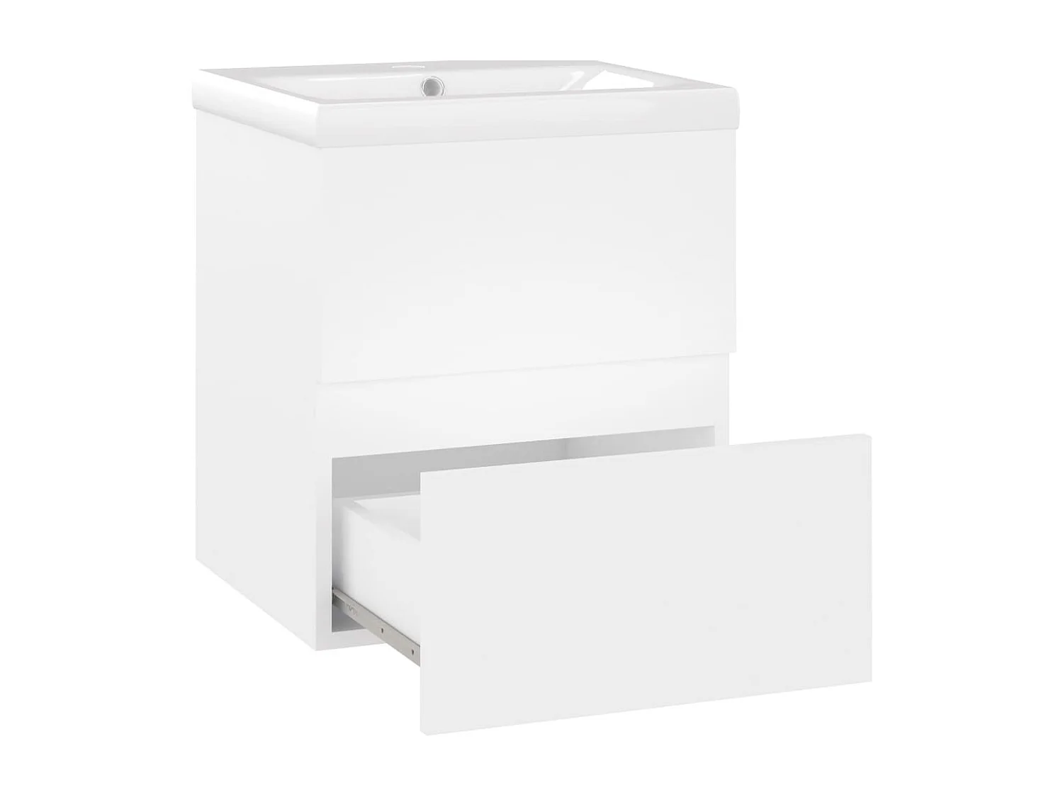 Armoire d'évier avec lavabo intégré Blanc Aggloméré
