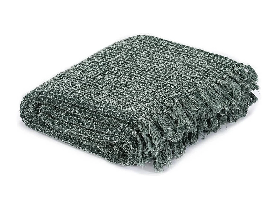 Couverture en coton 125 x 150 cm Vert foncé