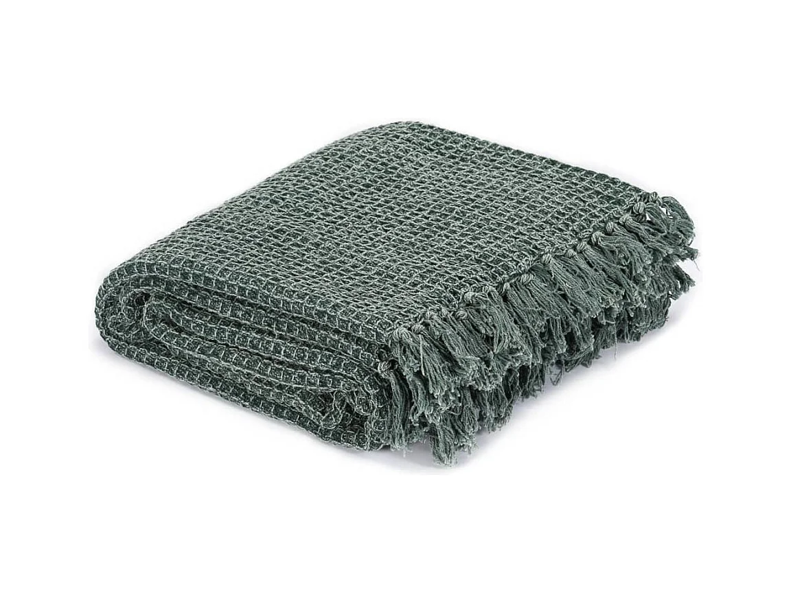 Manta de algodón 125 x 150 cm Verde oscuro