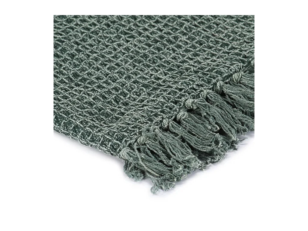 Manta de algodón 125 x 150 cm Verde oscuro