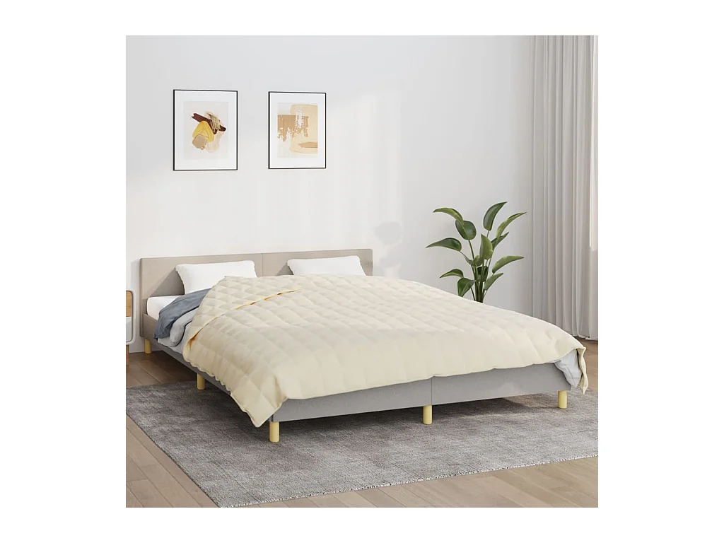 Couverture lestée Crème clair 220x235 cm 11 kg Tissu