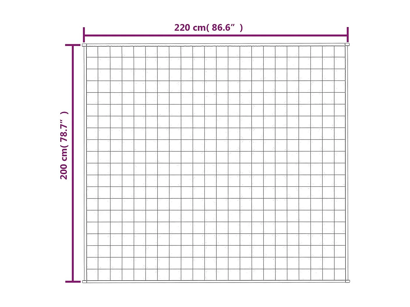 Gewichtsdecke Grau 200x220 cm 9 kg Stoff