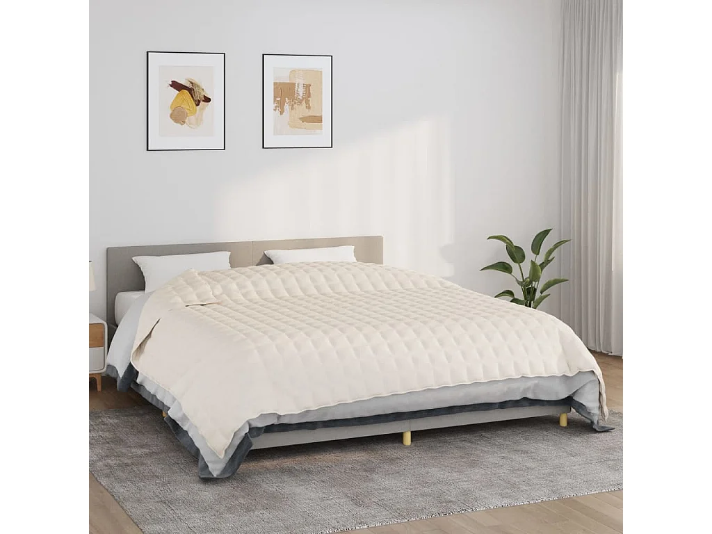 Coperta ponderata Crema chiara 235x290 cm 15 kg Tessuto