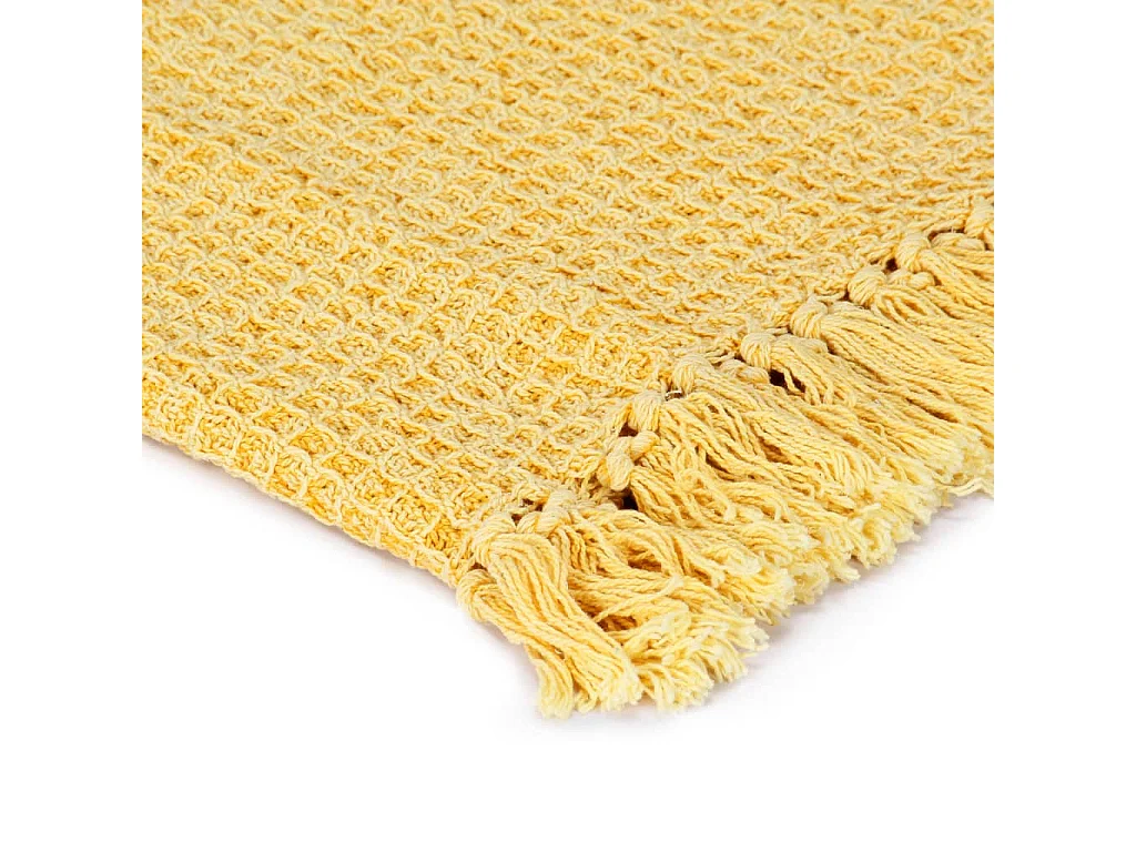 Katoenen deken 125 x 150 cm Mosterdgeel