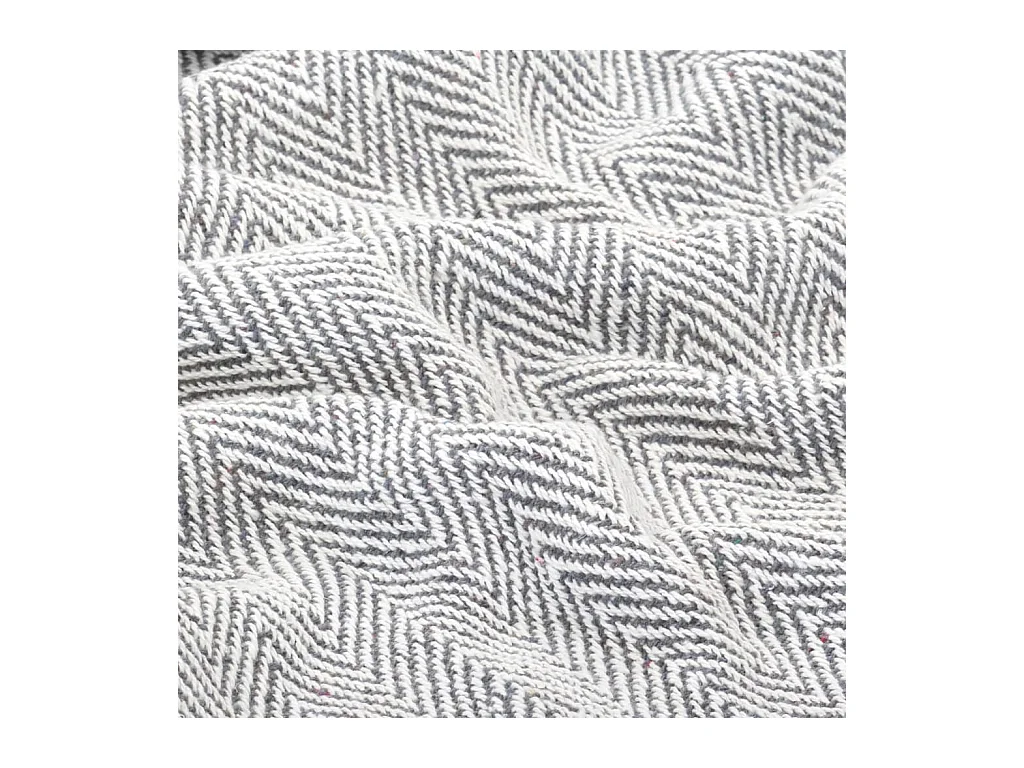 Couverture coton à chevrons 160x210 cm Gris