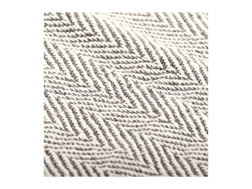 Couverture coton à chevrons 160x210 cm Gris