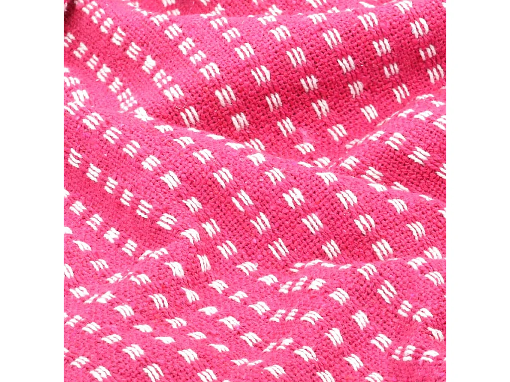 Manta de algodón a cuadros 160x210 cm Rosa