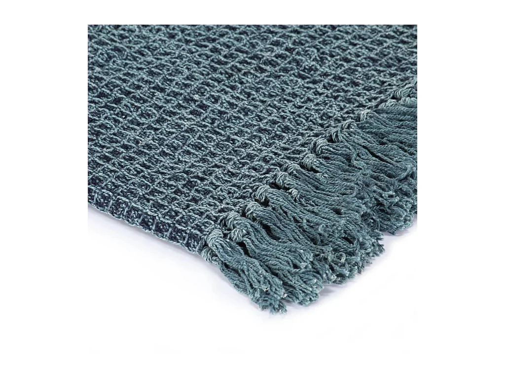 Couverture en coton 220 x 250 cm Bleu indigo