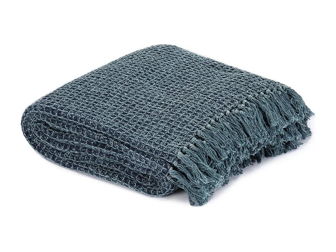Couverture en coton 220 x 250 cm Bleu indigo