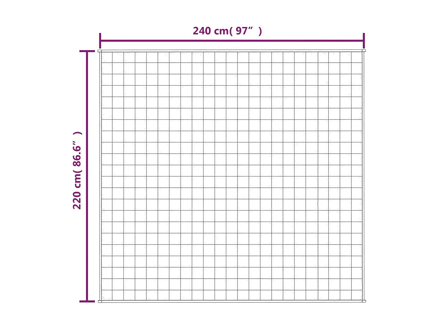 Verzwaarde deken Grijs 220x240 cm 15 kg Stof