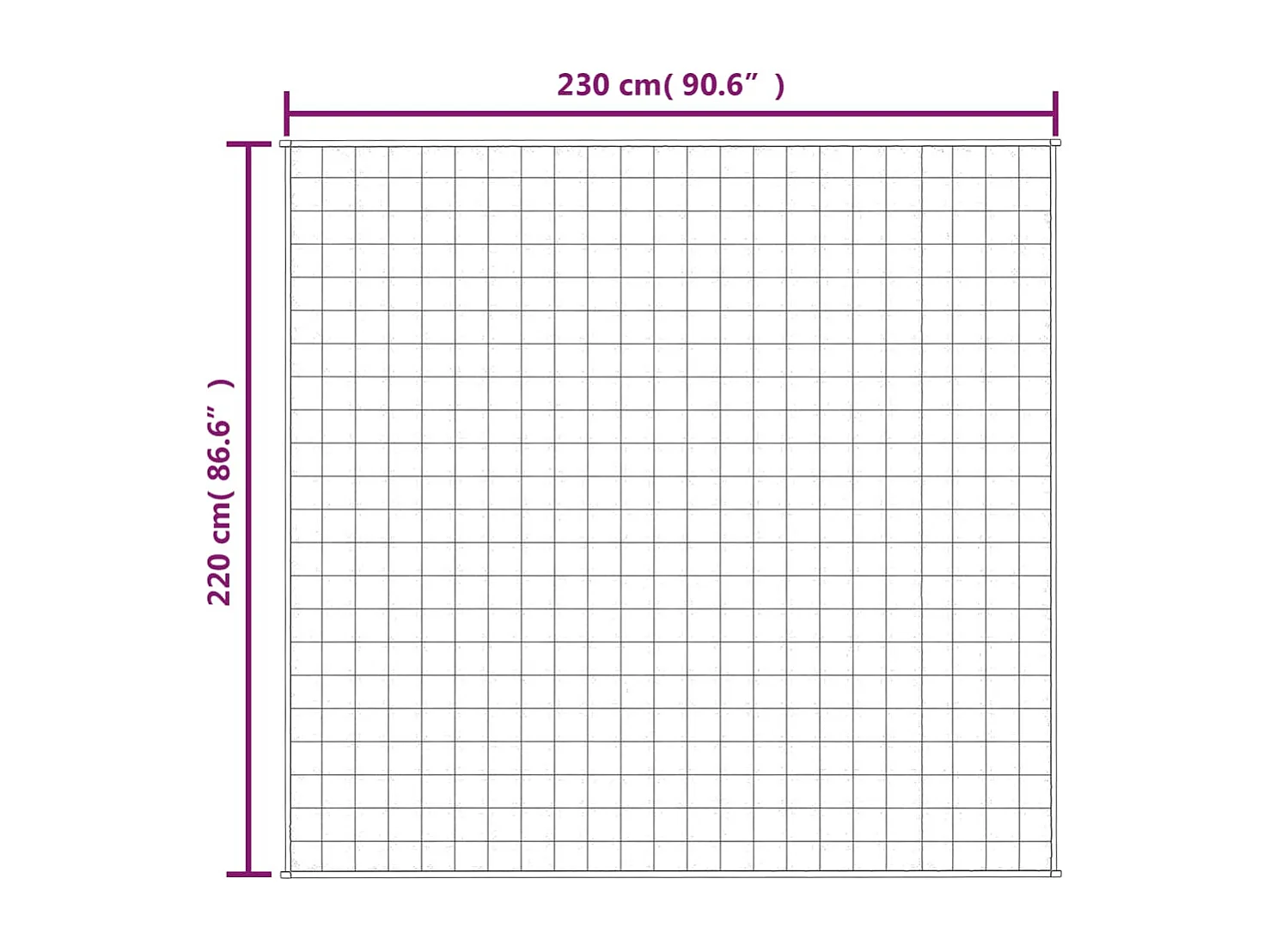 Manta pesada Cinza 220x230 cm 11 kg Tecido