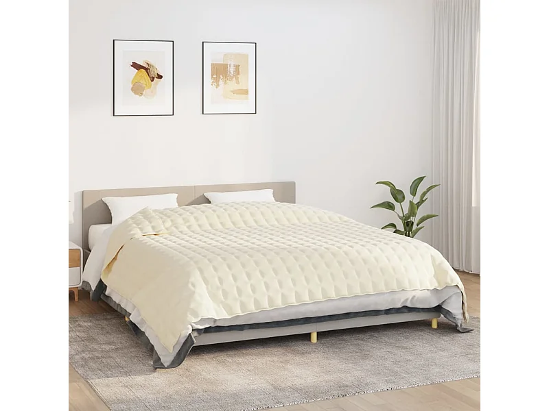 Couverture lestée Crème clair 235x290 cm 15 kg Tissu