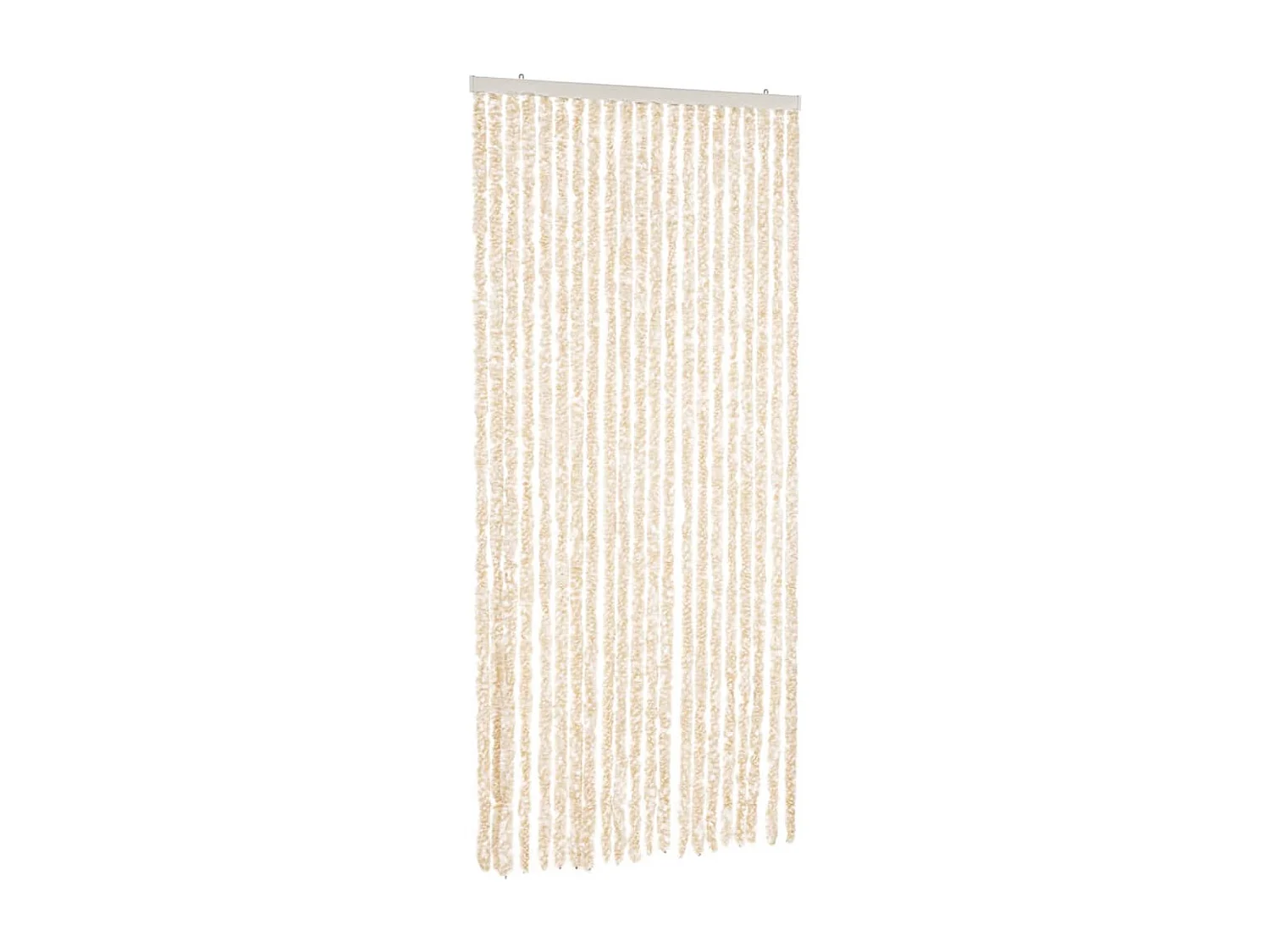 Rideau anti-mouches beige et blanc 90x220 cm chenille