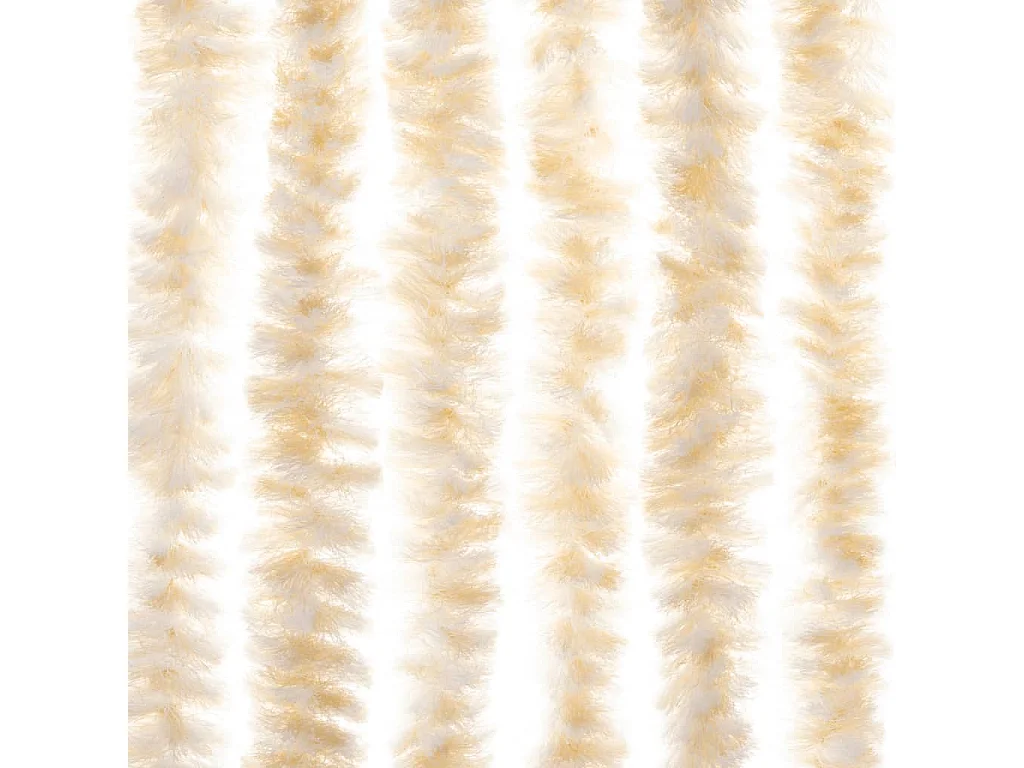 Rideau anti-mouches beige et blanc 90x220 cm chenille