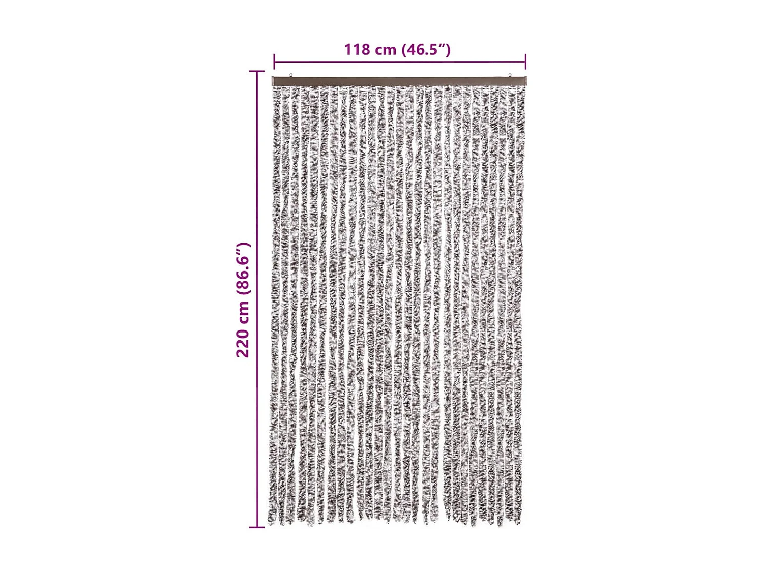 Braunes und beiges Moskitonetz 118x220 cm Chenille