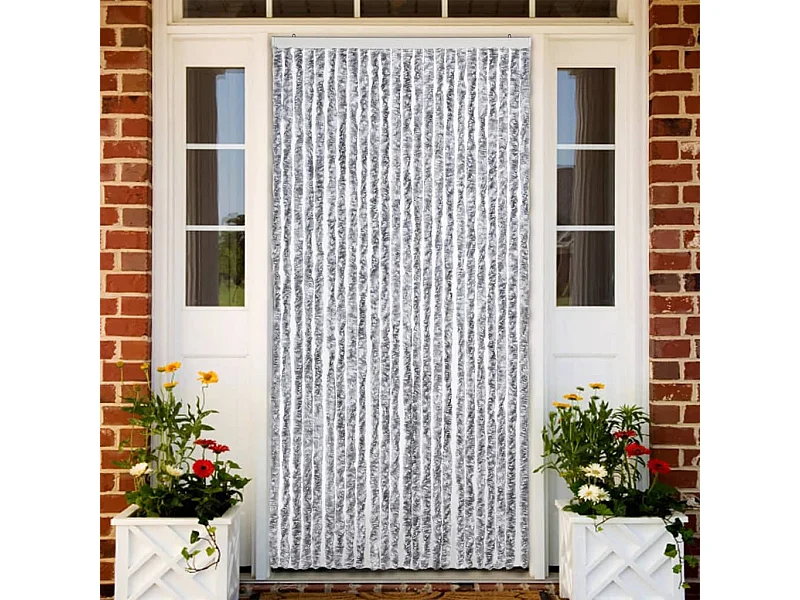 Moustiquaire Blanc et gris 100x220 cm Chenille