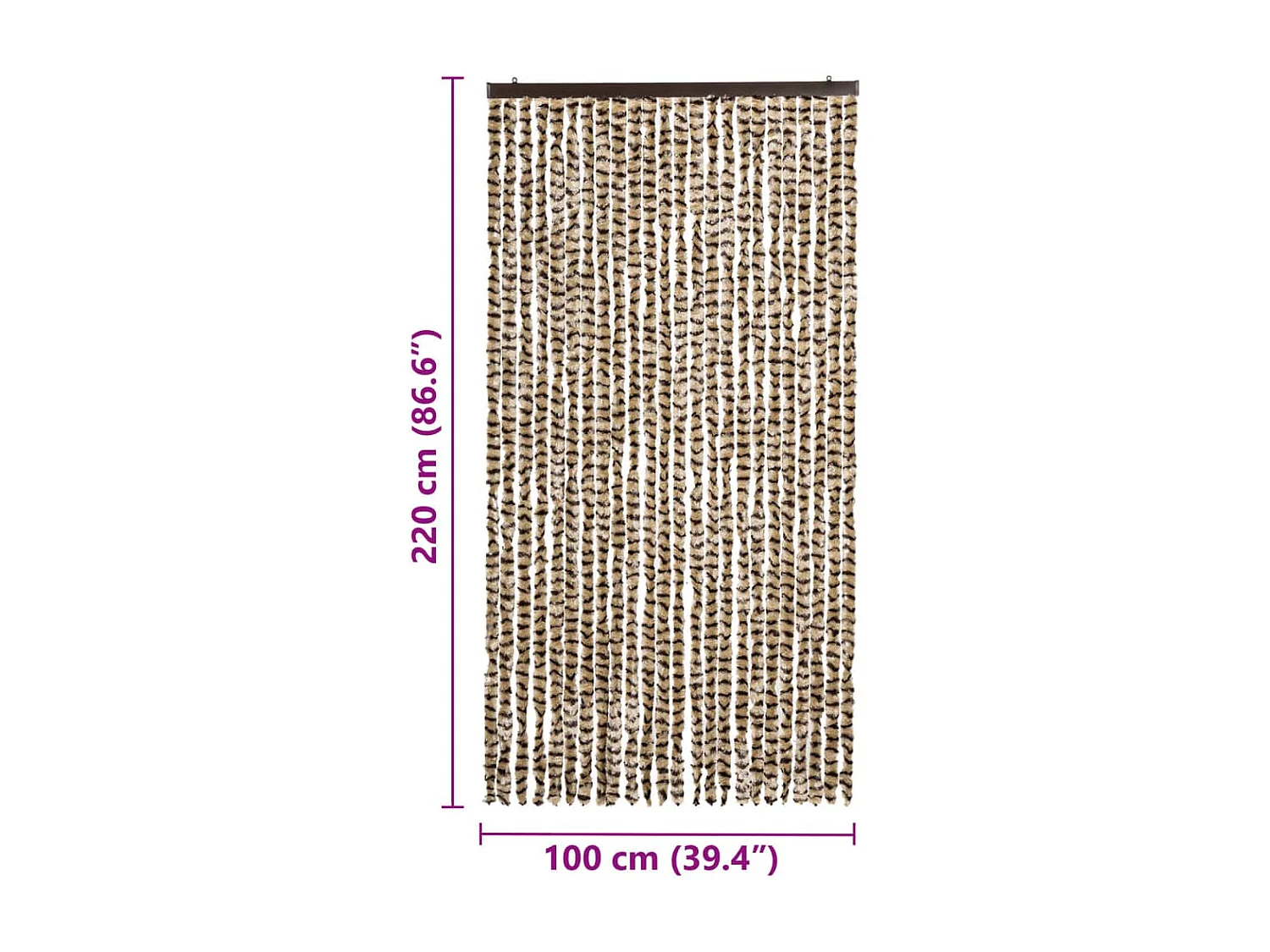 Moustiquaire Beige et marron 100x220 cm Chenille