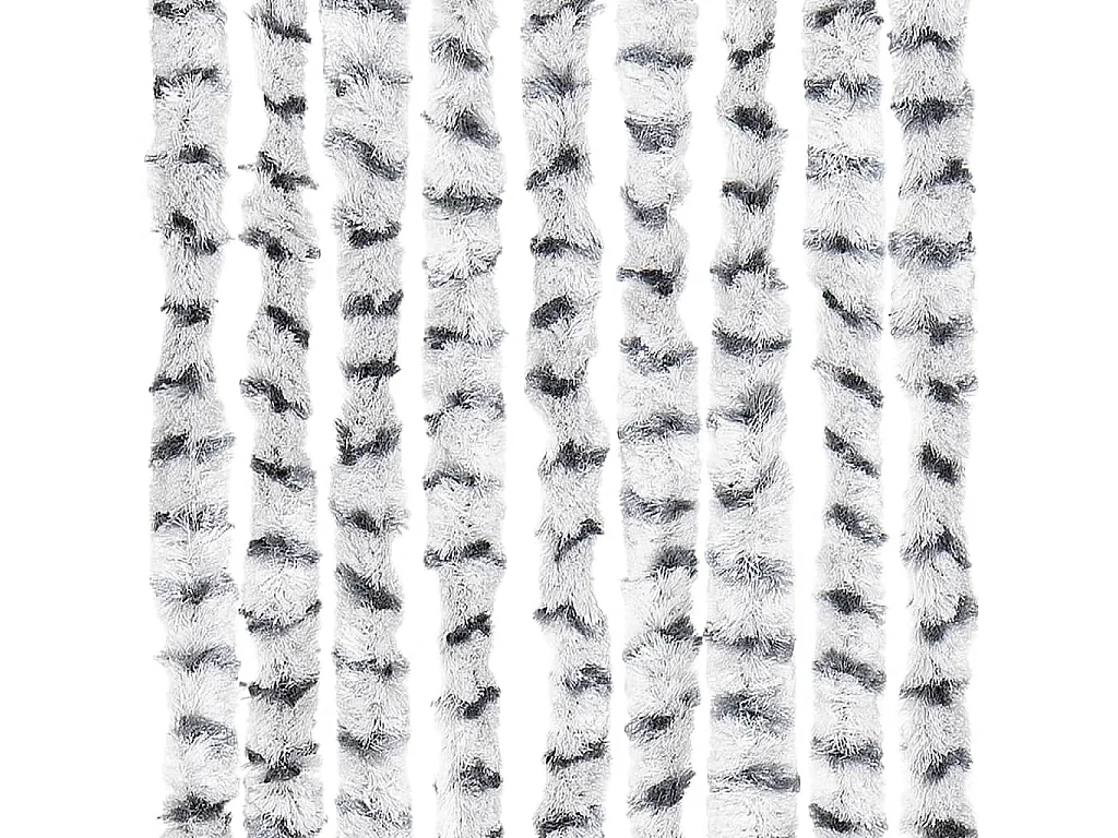 Rideau anti-mouches gris clair et gris foncé 90x200 cm chenille