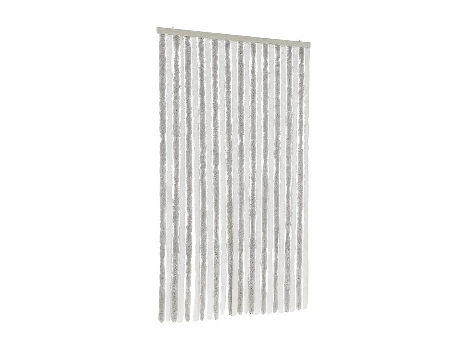 Cortina mosquitera gris claro y blanca 100x220 cm chenilla