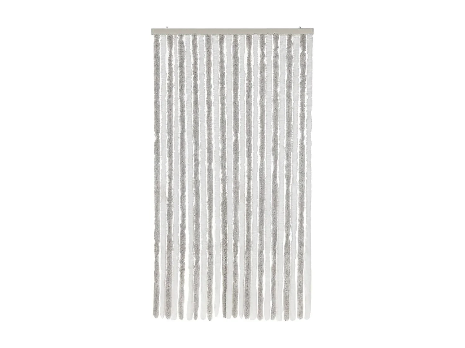 Rideau anti-mouches gris clair et blanc 100x220 cm chenille