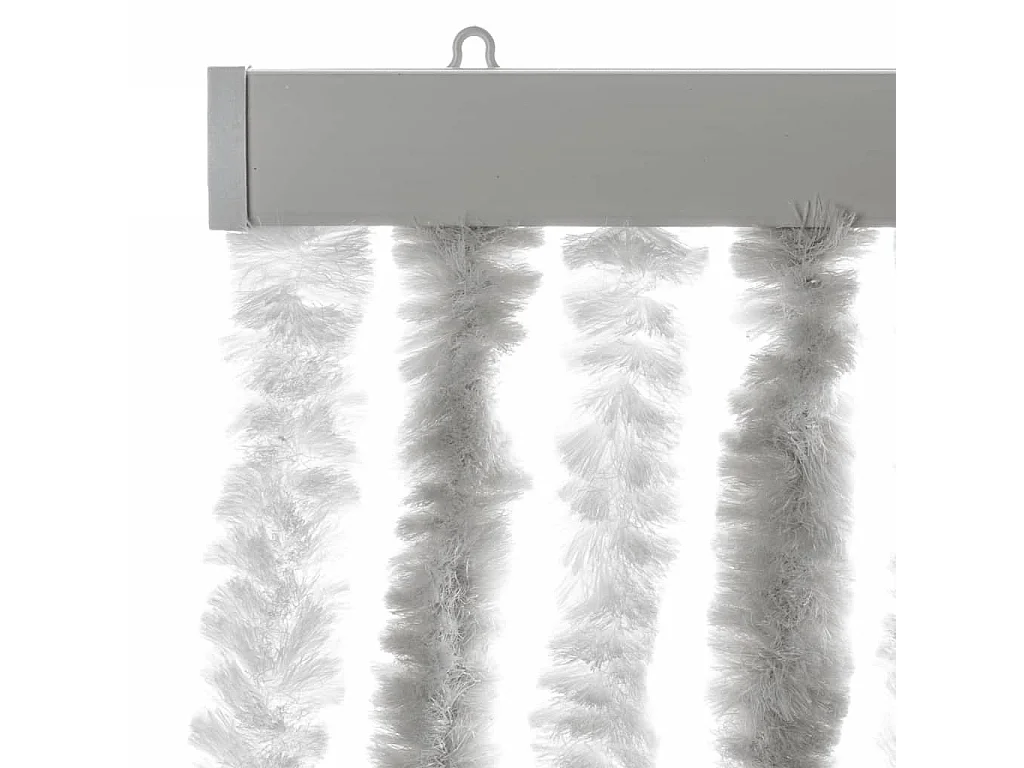 Rideau anti-mouches gris clair et blanc 100x220 cm chenille