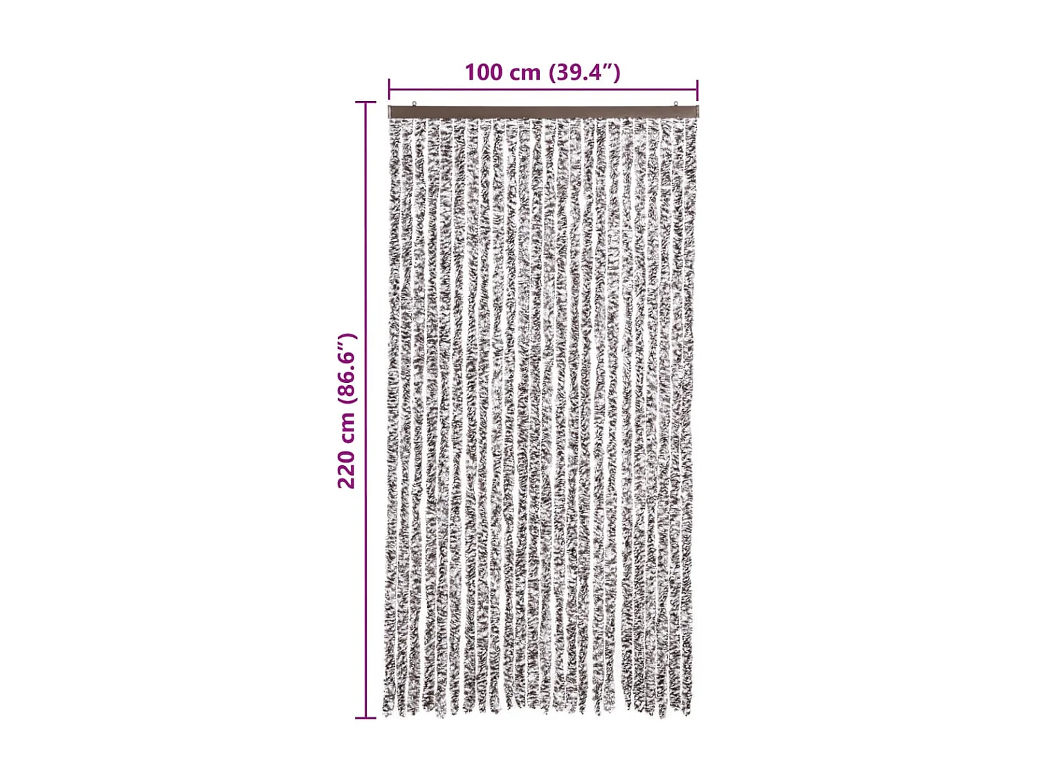 Bruin en beige klamboe 100 x 220 cm Chenille