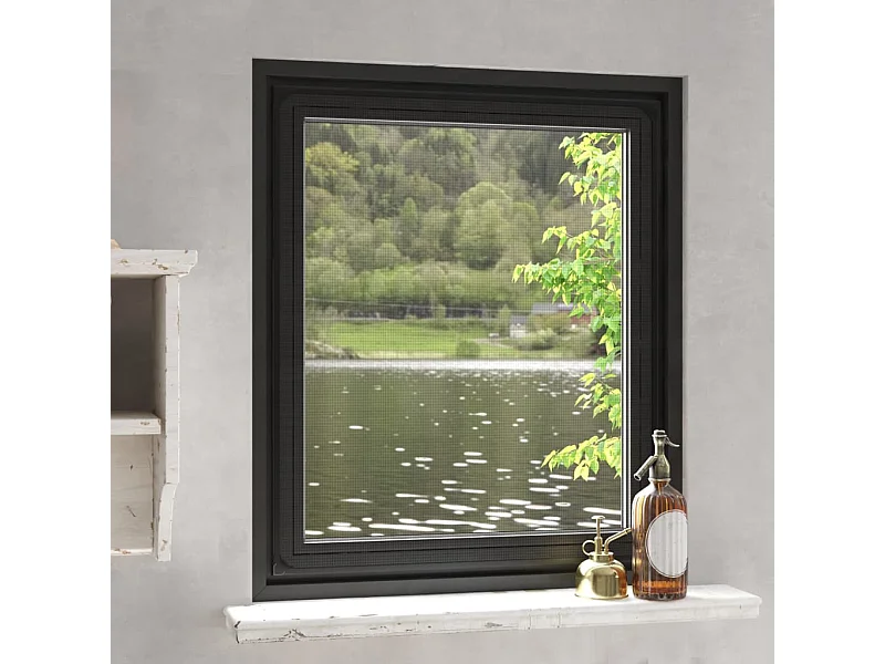 Moustiquaire magnétique pour fenêtres anthracite 100x120 cm