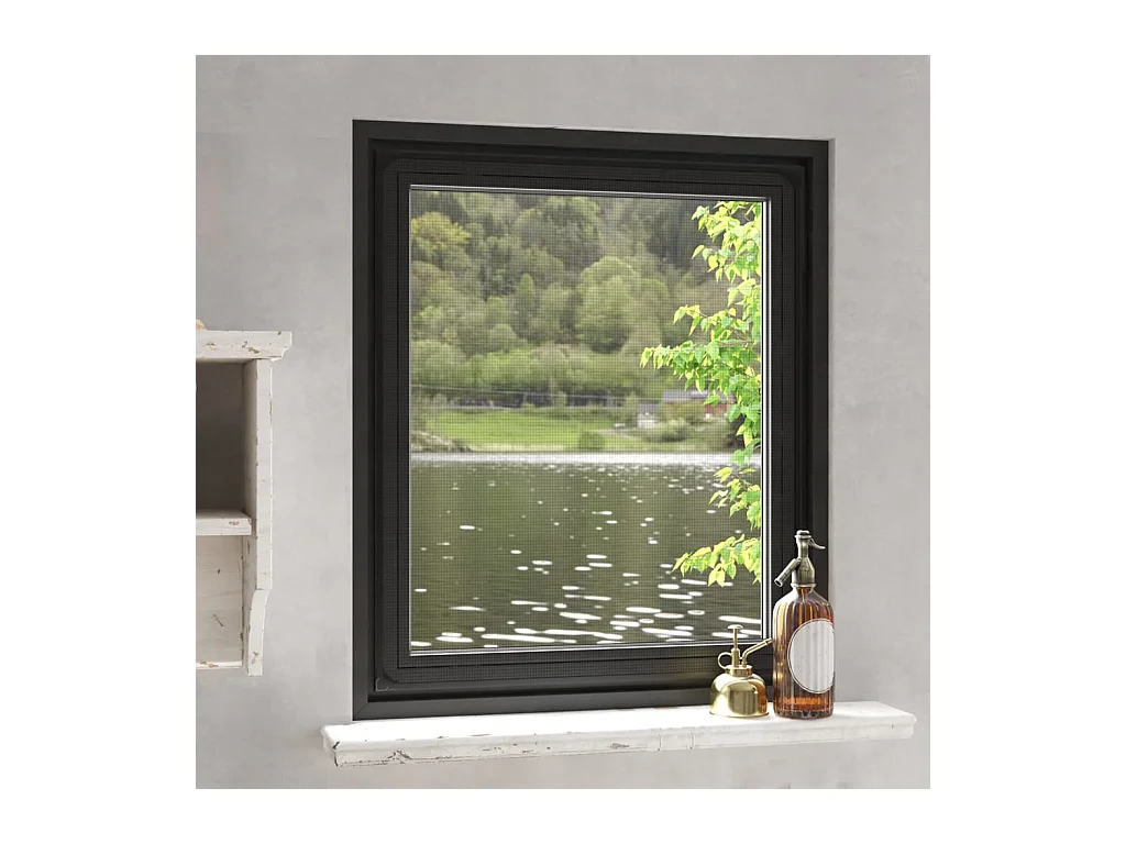 Moustiquaire magnétique pour fenêtres anthracite 100x120 cm