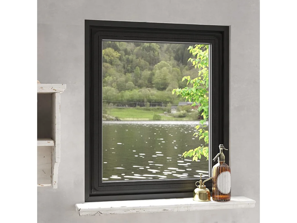 Moustiquaire magnétique pour fenêtres anthracite 100x120 cm