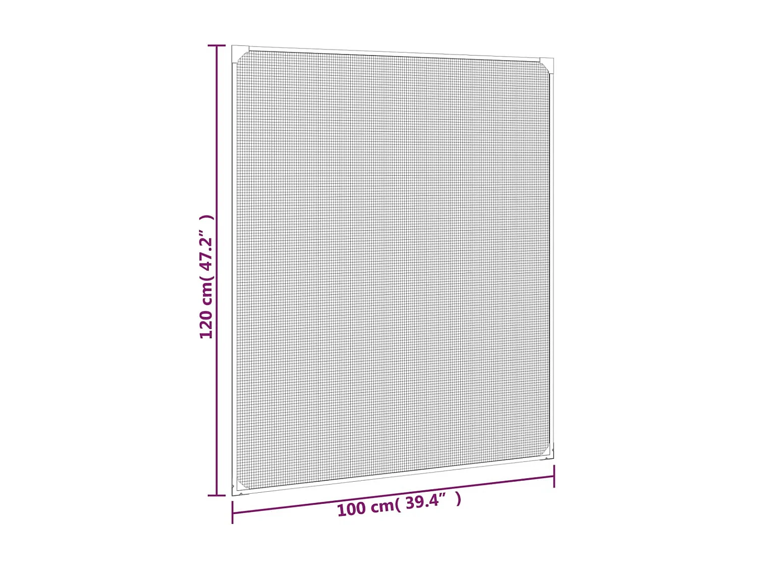 Moustiquaire magnétique pour fenêtres anthracite 100x120 cm