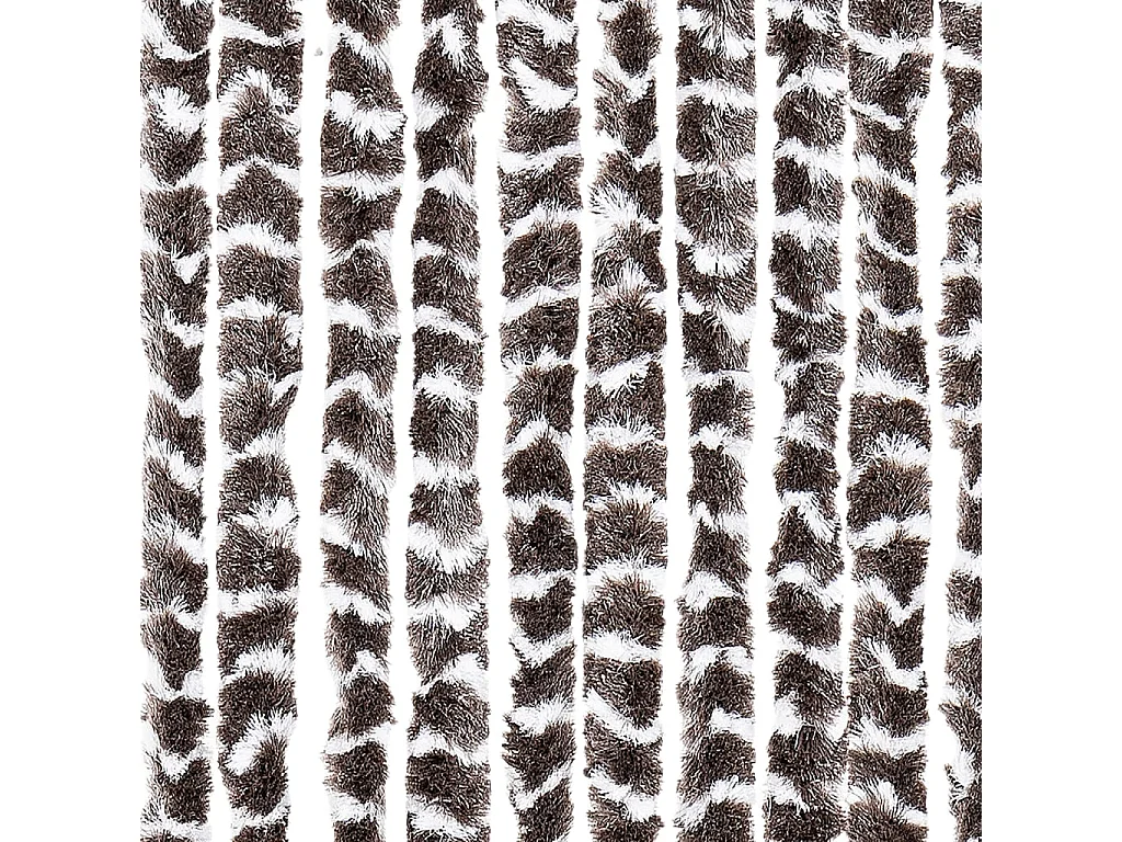 Braun-weißer Fliegenvorhang 100x200 cm Chenille