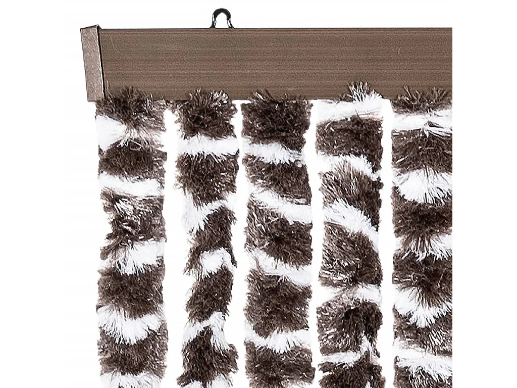 Rideau anti-mouches marron et blanc 100x200 cm chenille