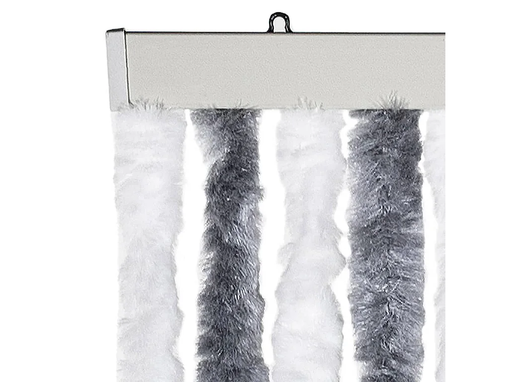 Tenda anti-mosche grigia e bianca 100x230 cm ciniglia