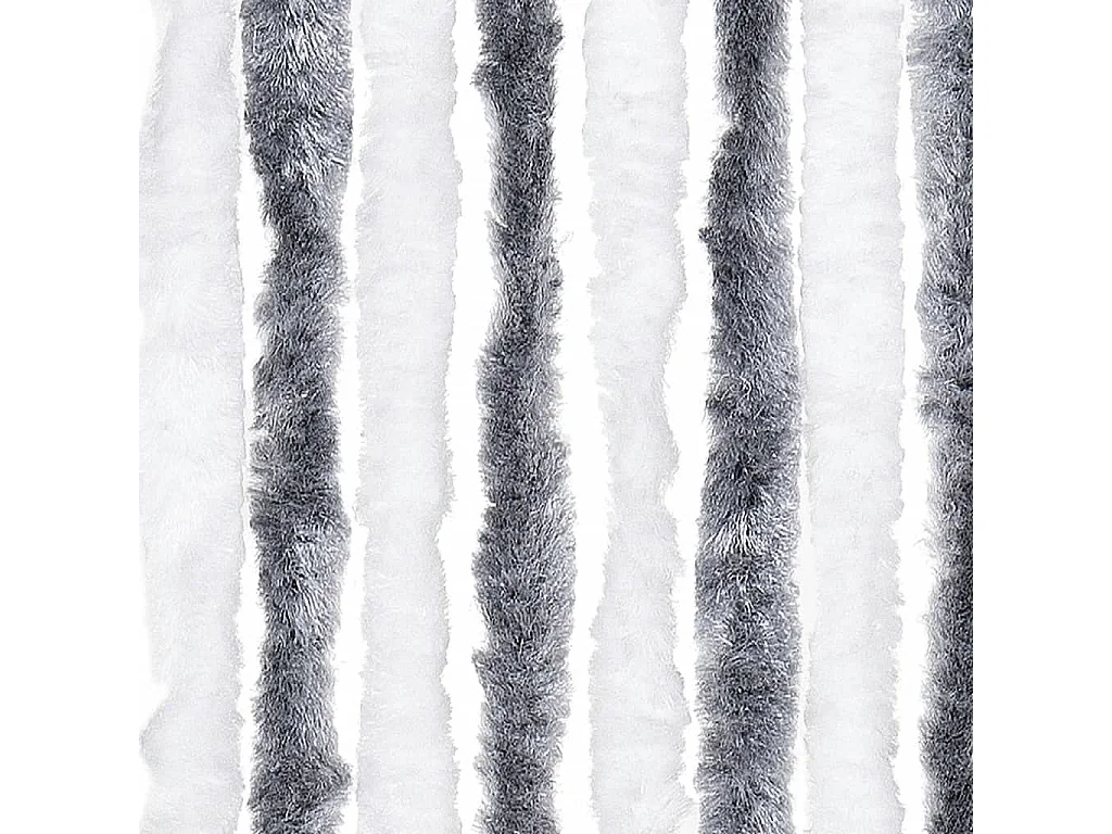 Rideau anti-mouches gris et blanc 100x230 cm chenille